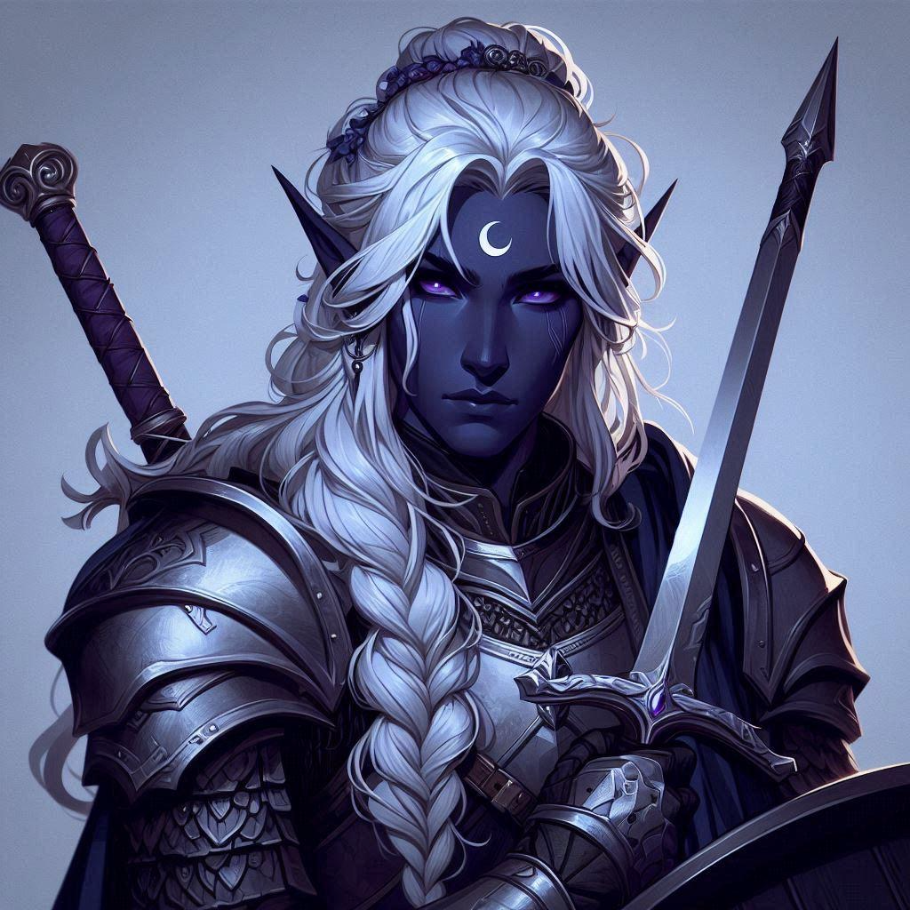 ai generated image of the drow captain based on the description above